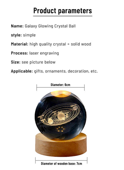 3D Galaxy Crystal Ball Night Lamp – A Universe of Light