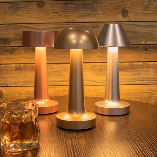 Golden Metallic Rechargeable Touch Table Lamp