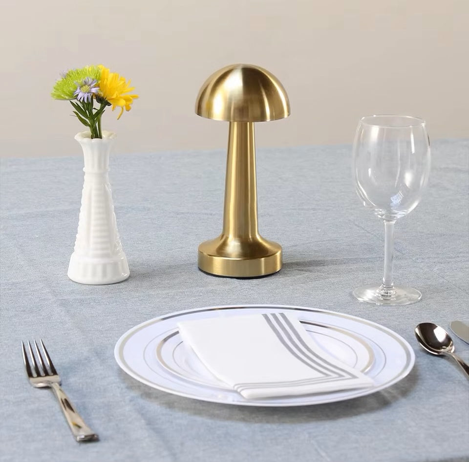 Golden Metallic Rechargeable Touch Table Lamp