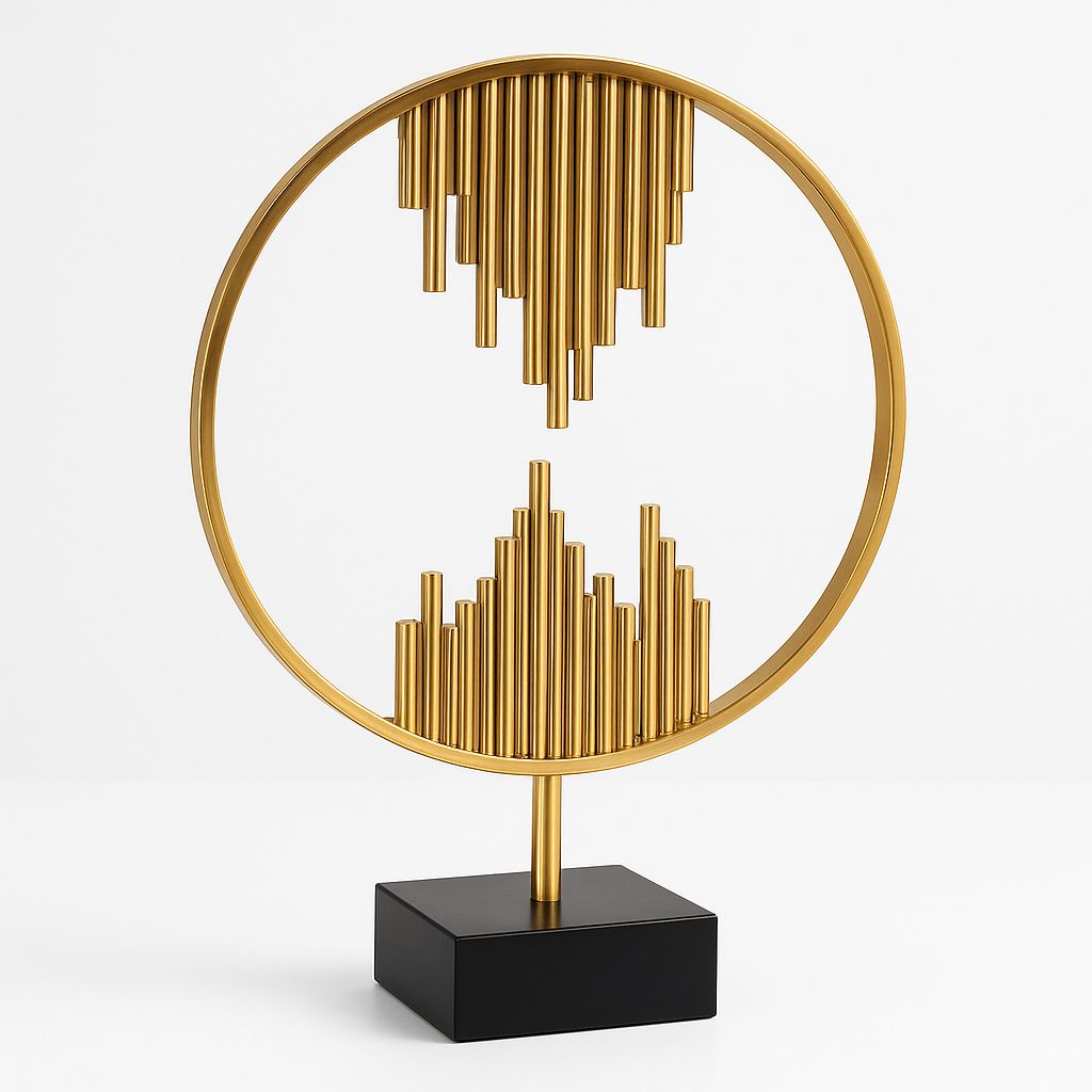 Golden Abstract Brass Table Decor – Modern Home & Office Decoration Piece