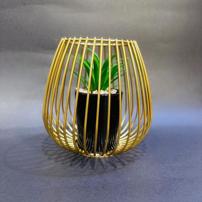 Metallic Table Decor – Elegant Home & Office Accents (Ostrich, Leaf, Pot Designs)