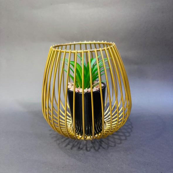 Metallic Table Decor – Elegant Home & Office Accents (Ostrich, Leaf, Pot Designs)