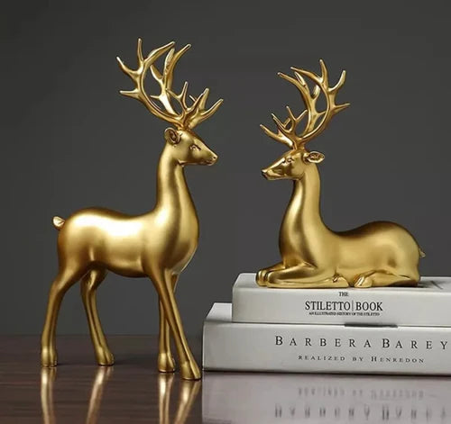 Antique Deer 2 Pcs Set Gold