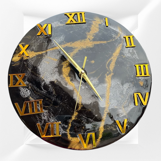 Modern Epoxy Resin Wall Clock – Handmade Luxury for Your Space