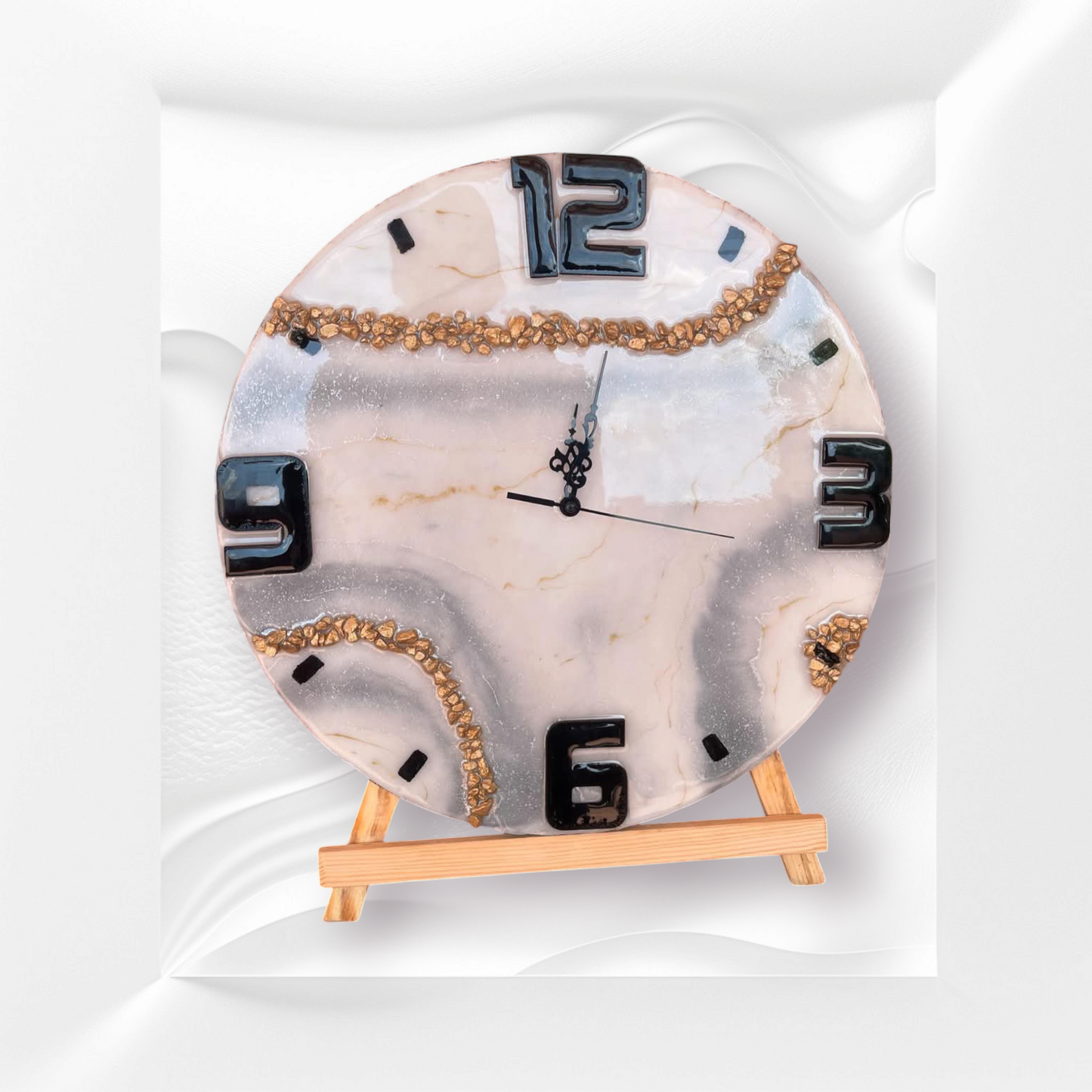 Handmade Epoxy Resin Wall Clock – A Stunning Artistic Timepiece