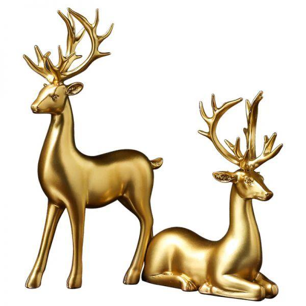 Antique Deer 2 Pcs Set Gold