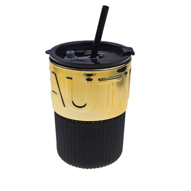 Glass Coffee Mug with Lid & Straw – Drink Tumbler